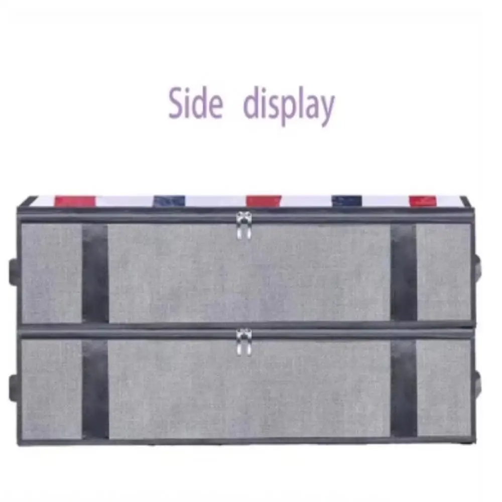 Household Bed Bottom Storage Box Collapsible Clothing Quilt Toy Blanket Storage Box Shoe Organizer Bag 2/4PCS under bed storage box