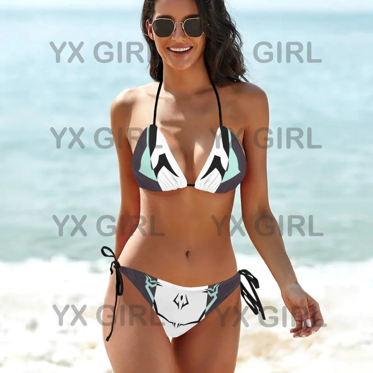 YX GIRL kyojuro-fire-bikini-swimsuit 3D All Over Printed Sexy Bikini Summer Women For Girl Beach Swimsuit Cosplay Clothes