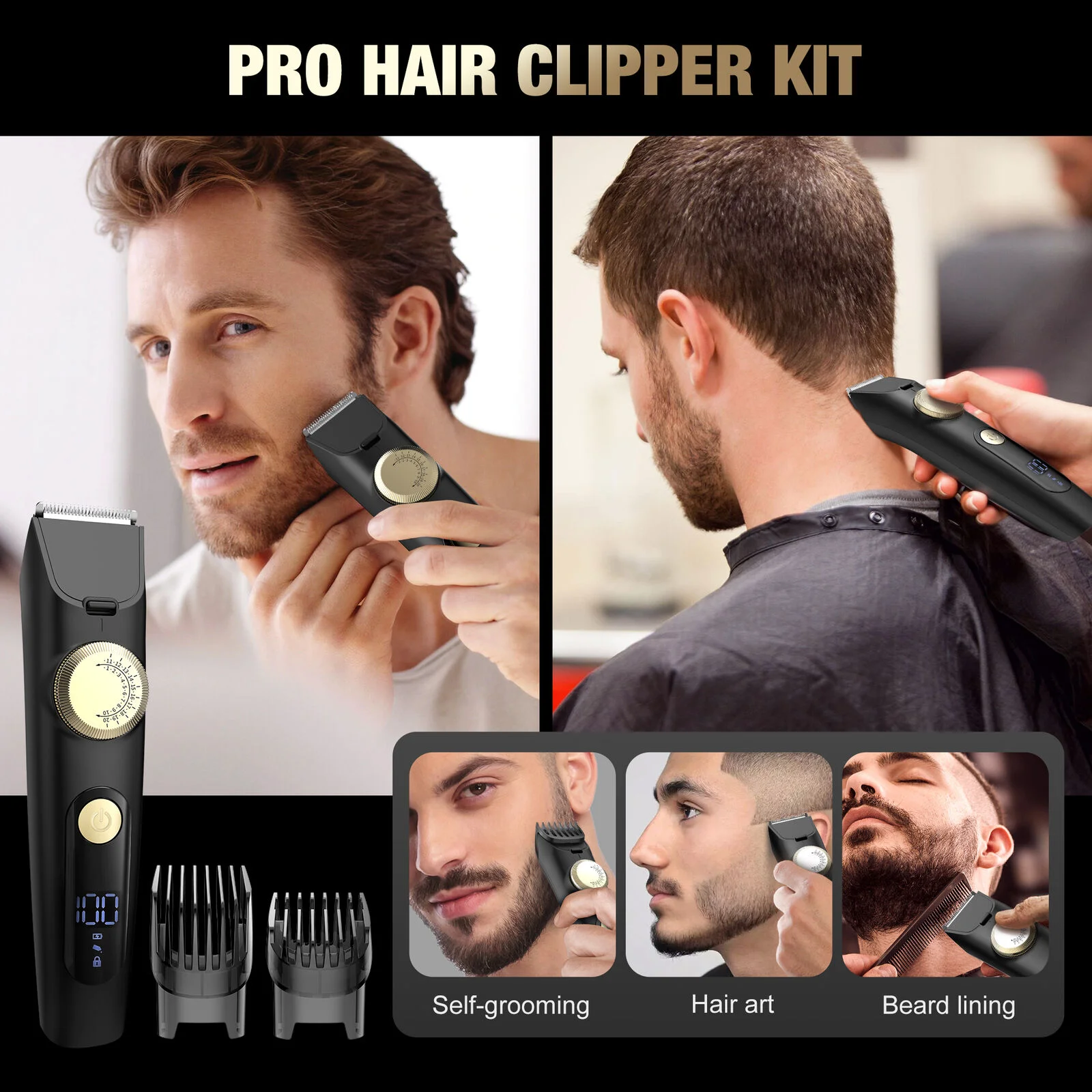 Sejoy Men's Hair Clippers Beard Trimmer Cordless Cutting Beard Barber Shaving Machine Body Hair Shaver 6