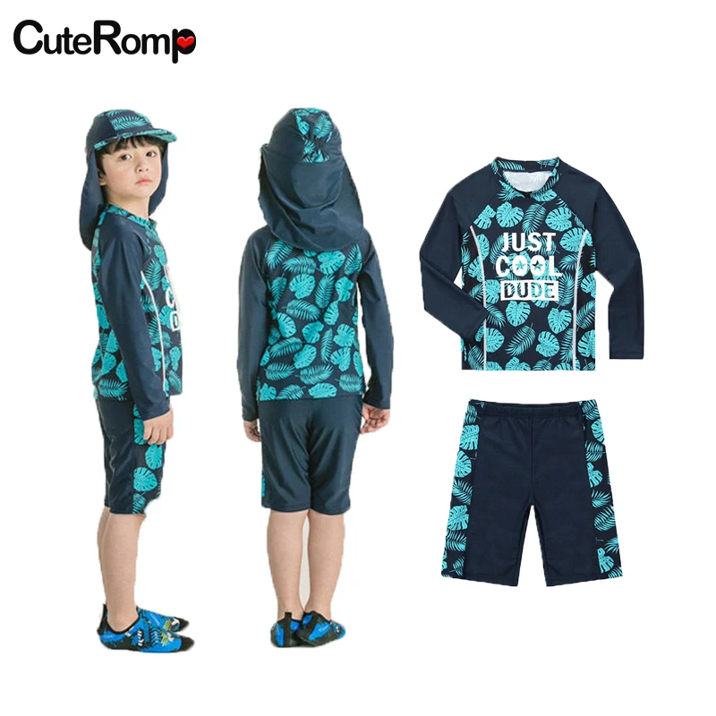 2-10 Years Baby Boy Swimsuit Children's Swimwear for kids Quick Drying Sun Protection Swimwear Clothes set kids swimsuits boys swim shorts