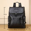 Men's real Leather Business Travel Backpack Genuine leather Crocodile Pattern Men's Backpack Large Capacity cowhide laptop bag 5