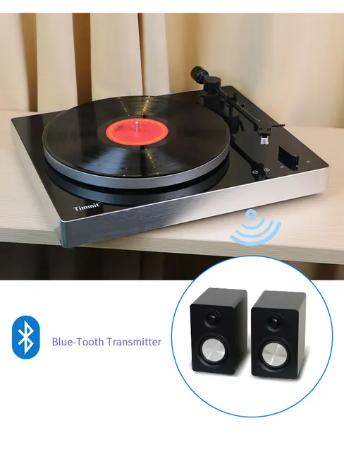  SoundBeast Tocadiscos retro de madera con reproductor de discos  de vinilo de 3 velocidades, altavoces estéreo incorporados, Bluetooth,  entrada auxiliar, reproducción USB y grabación USB a MP3 : Electrónica