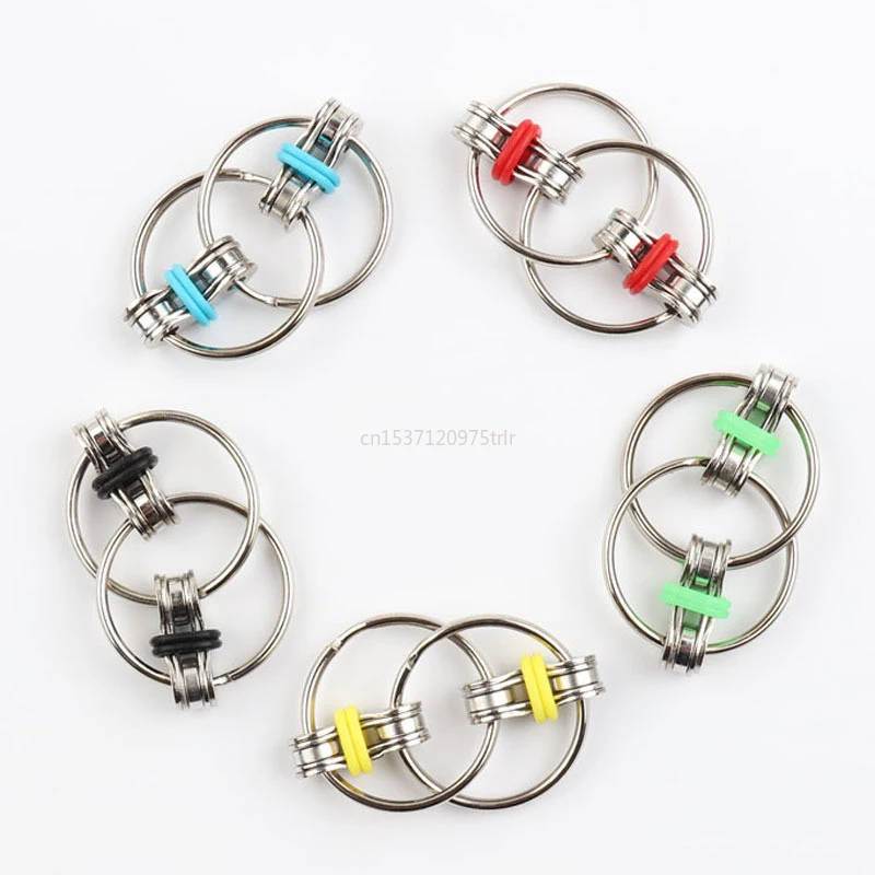 Puzzle Chain Fidget Toy Autism ADHD Anti Stress fidget toy sensory fidget toy anti stress toy finger sensory toy Adult Man Children Key Ring Sensory Toys Hand Spinner Fidget Bearing EDC Toy