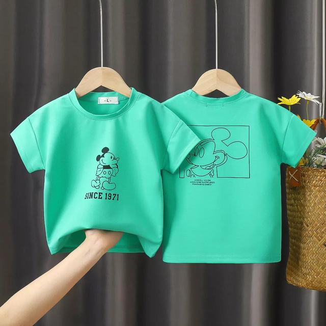 Children Tops Newborn Infant T-shirt Cartoon Disney Mickey Mouse Printing Tees Tops Baby Girls Boys Casual Sport T-shirt