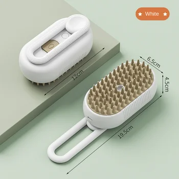 Steamy Dog Brush Electric Spray Cat Hair Brush 3 in1 Dog Steamer Brush for Massage Pet Grooming Removing Tangled and Loose Hair 4
