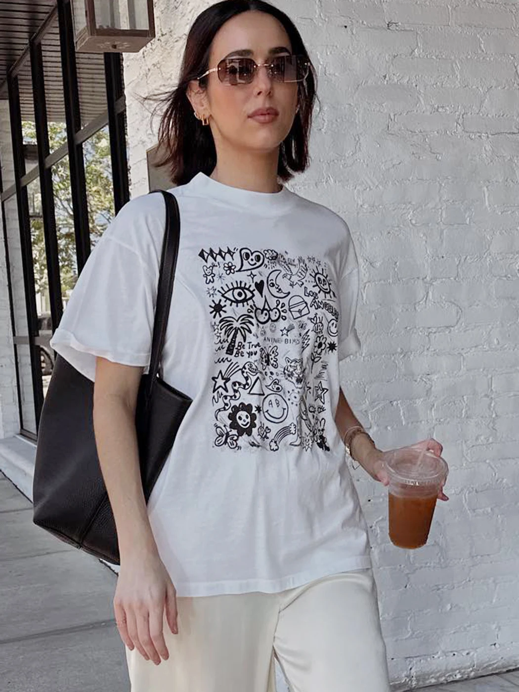 

Aesthetic Graphic T-Shirt Women Cotton Short Sleeve Loose Fashion Tee Shirt T-shirts 2023 Summer Clothes Tees Tops Female Chic