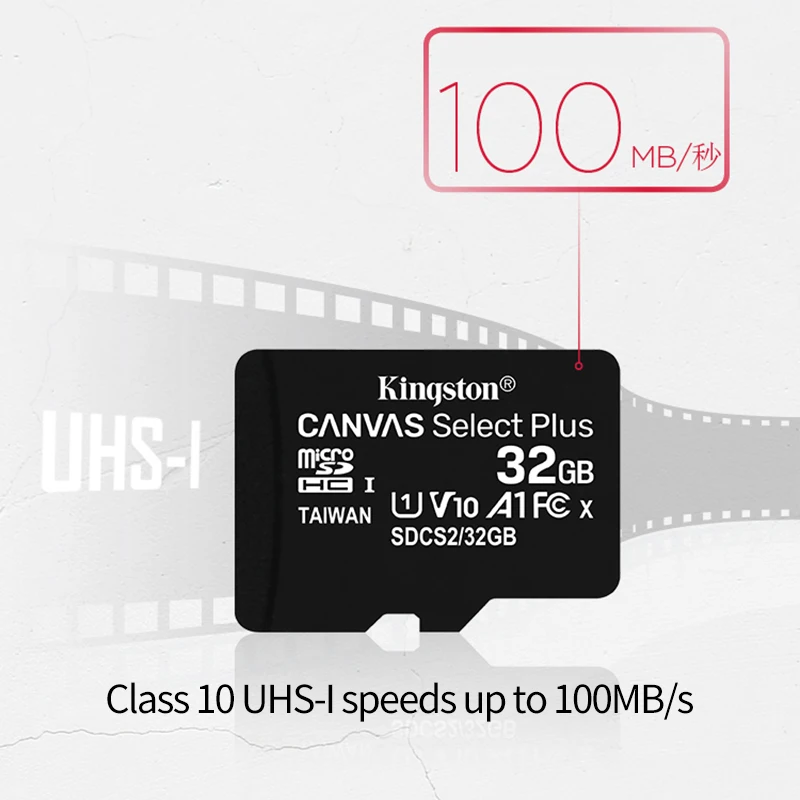 Kingston ޸ ī ũ SD ī, 32GB ũ SD TF SDCS2 U1 V10 A1 128GB 64GB 32G 100 MB/S б ӵ Ŭ 10 ÷ ī SD