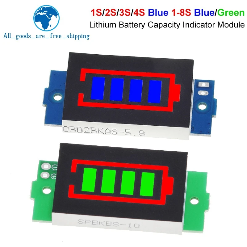 ION Indicateur de batterie 1S-8S Blue Lithium Li-ion 18650 affichage état de charge 