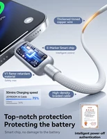 Joyroom Кабель для быстрой зарядки, 100 Вт, 1,2 м, кабель USB Type-C к Type-C с автоматическим отключением питания для IPhone, Xiaomi, Samsung, OPPO VIVO — изображение 2