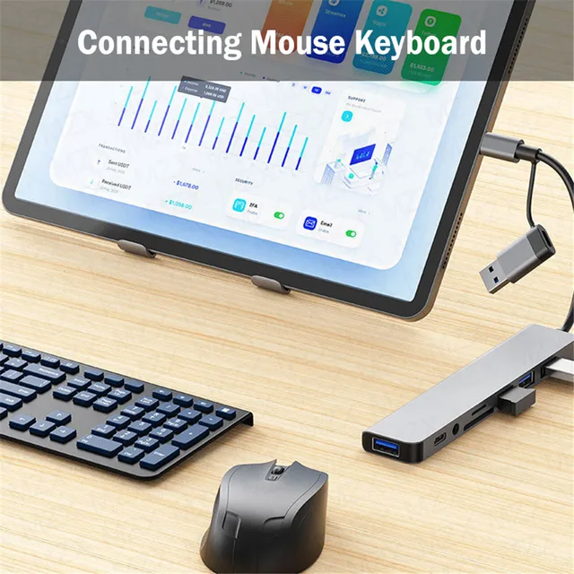 MZX 8 in 1 USB Hub Type A C 3 0 Concentrator Docking Station Multi Adapter SD TF Card Reader Audio Multi-hub Dock Splitter Hubs 4