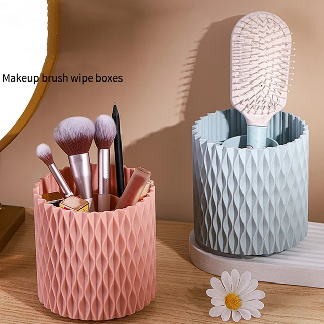 Simple Rotating Makeup Brush Holder 6 Slots Multifunctional Vanity Storage  Box Container for Comb Nail Bathroom Rack 