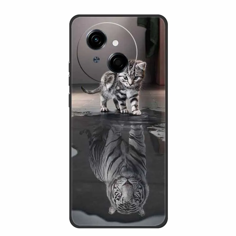 Tecno Spark Go1S Black Silicone Soft TPU Back Cover Case