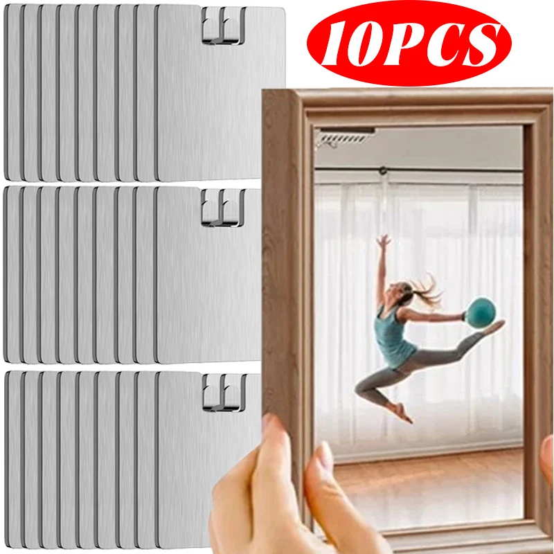 1/10PCS Stainless Steel Photo Frame Hooks Self-Adhesive Picture Storage Racks Wall Mount Hooks Nails Kitchen Bathroom Organizer