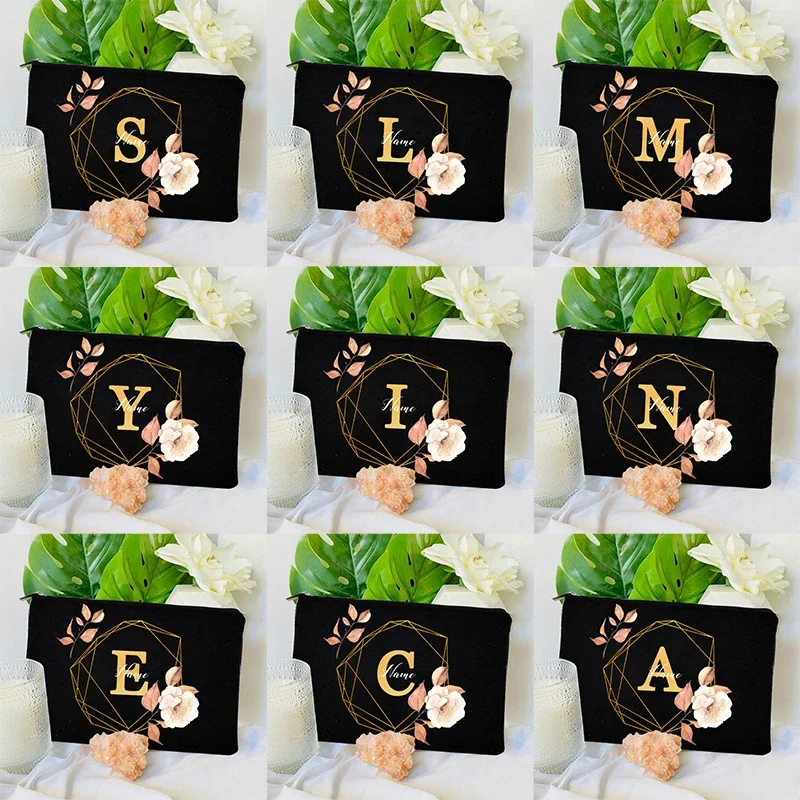

Personalized Custom Name Bag Makeup Cosmetic Pouch Travel Brushes Bags Toiletry Kits Pencil Pouchs for Office Teacher Gift