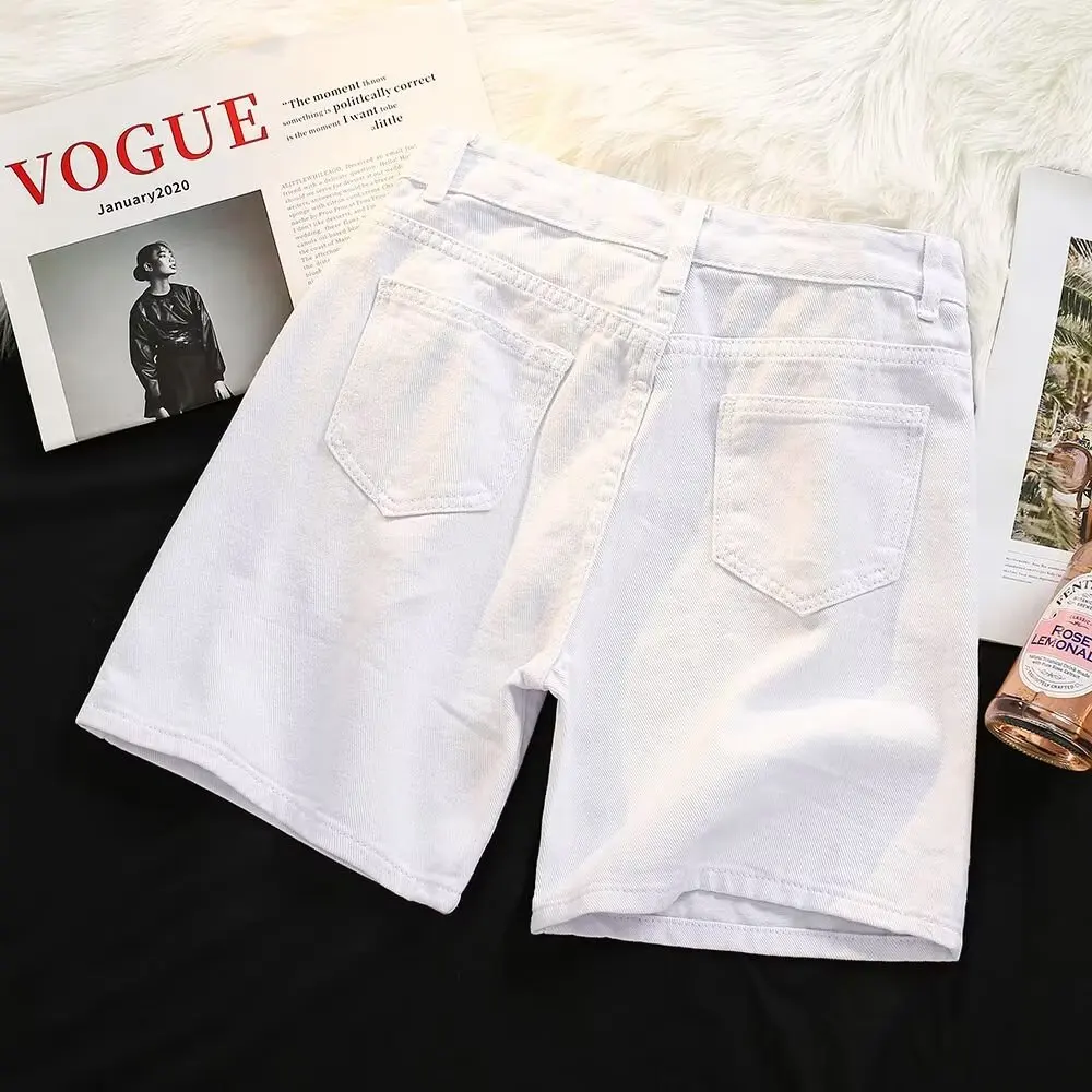 Summer Shorts Jeans Men Denim Pants Stretch Dark Blue Fashion Design Men's Jeans Slim Straight Male Short A10