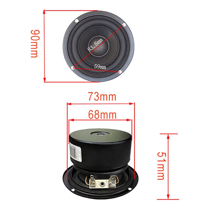 3 Inch Full Range Speaker 5-45W Audio Portable Speaker 4Ohm 8Ohm Hifi Music Loudspeakers DIY For Home Theater 1Pc 5