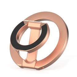 Magnetic Double - Sided Phone Ring Holder and Portable Folding Stand (Rosegolden)