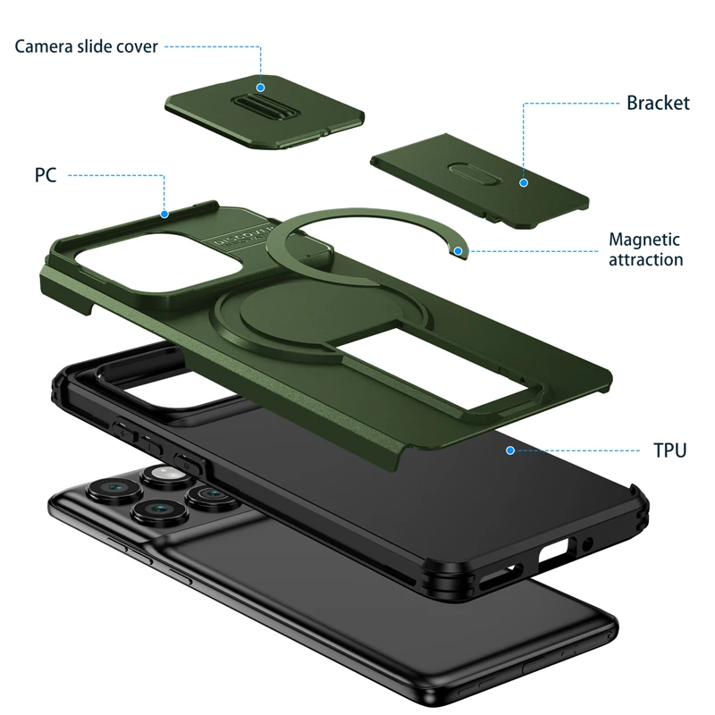 Armor Magnetic Wireless Charge Case für Magsafe Motorola Moto G Play Stylus Power Edge 2024 2025 stoßfeste Halterungsabdeckung – Detail 10