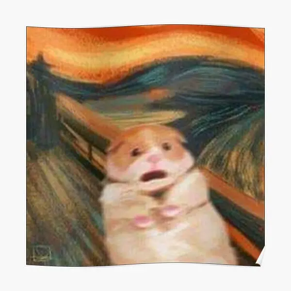 

Hamster In The Scream Poster Room Art Print Painting Funny Mural Wall Picture Decor Decoration Modern Vintage Home No Frame