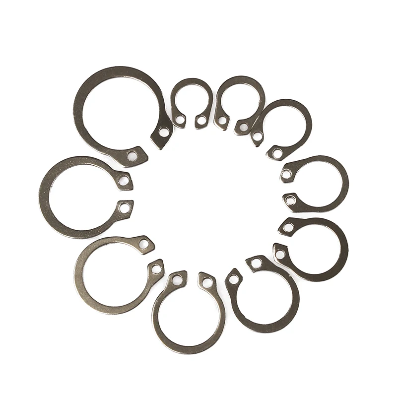 304 Stainless Steel 8-18mm Shaft C Type External Circlip Bearing Retaining Clip 100pcs