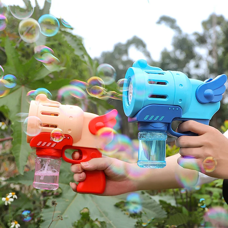 Light Kids Electric Flashing Bubble Machine Music Automatic Soap Bubble Blower Bubbles Maker Gun Children Gift Outdoor Toys electric firework bubble blower machine portable automatic bubble maker toys with music light for activities festival new year