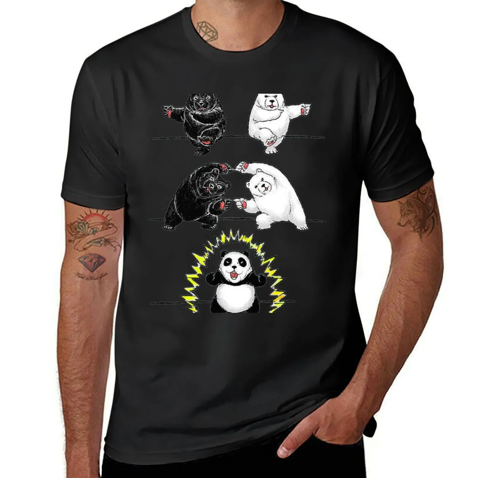 Panda Fusion Classic T-Shirt animal prinfor boys korean fashion blacks heavyweights mens graphic t-shirts pack
