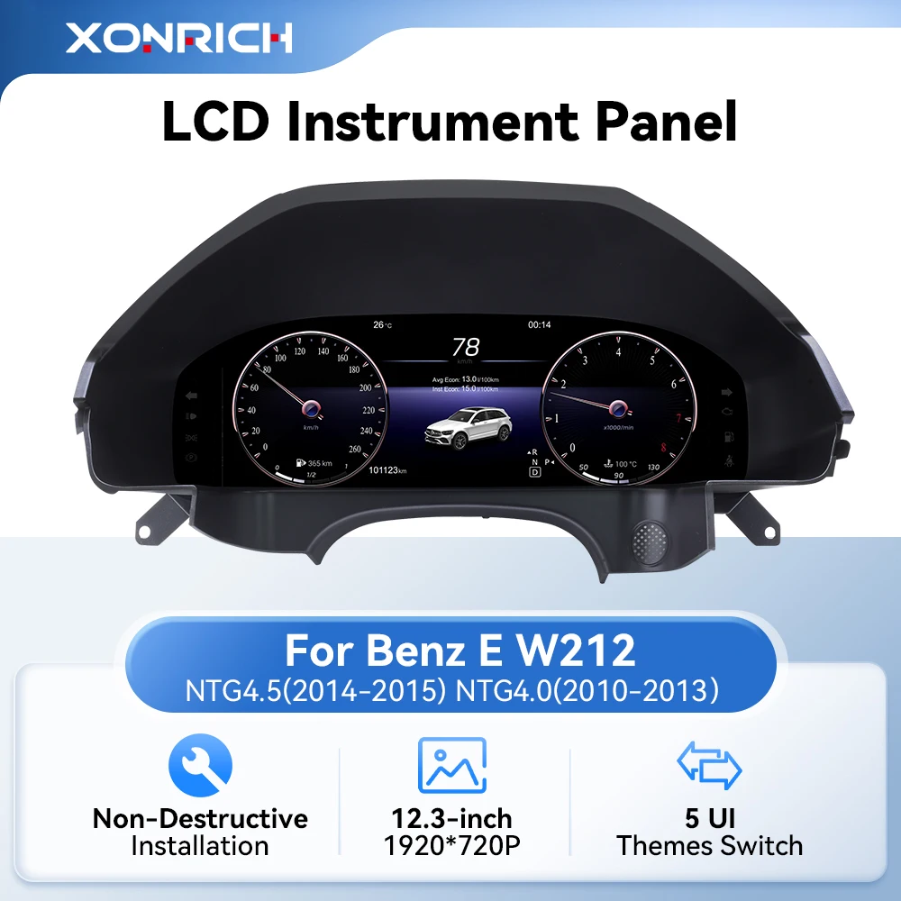 Panel de Instrumentos Digital de 12.3 Pulgadas para Mercedes Benz Clase E W212 Años 2010-2015 NTG 4.0 4.5 5.0 1