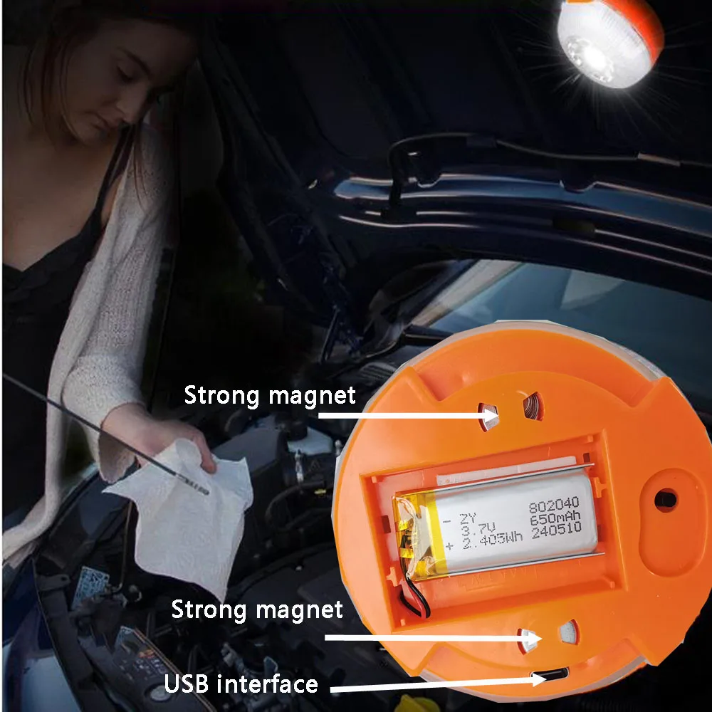 Led Rainproof Car Emergency Lights USB Rechargeable Stroboscopic Road Accident Lights Emergency Safety Accessories emergency light