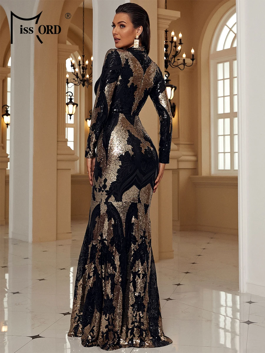 chinese dress ladies Black tulle dress with intricate gold embroidery main image 0