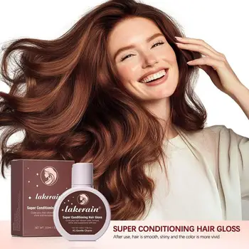 Shine per capelli Smalto Balsamo colorato Lucido per capelli castano medio-scuro, Shine idratante Maschera per capelli lucida per capelli naturali 1