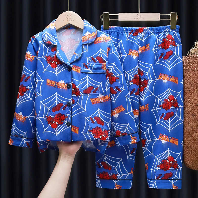 Kids Pajamas Set Kids Pajamas Pajama Sets Kids Clothing Set Children's Pajamas Set Spring And Autumn Cotton Long Sleeve Trousers Cool Superheroes Suit Comfortable Home Clothes