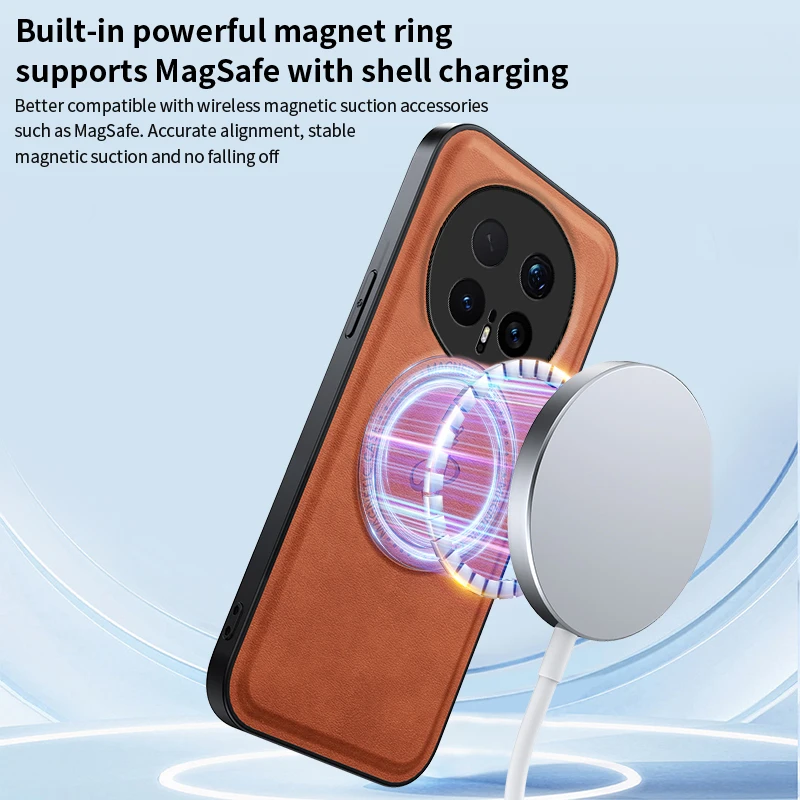 Leather Stand Case with Magnetic Closure and Full Camera Protection