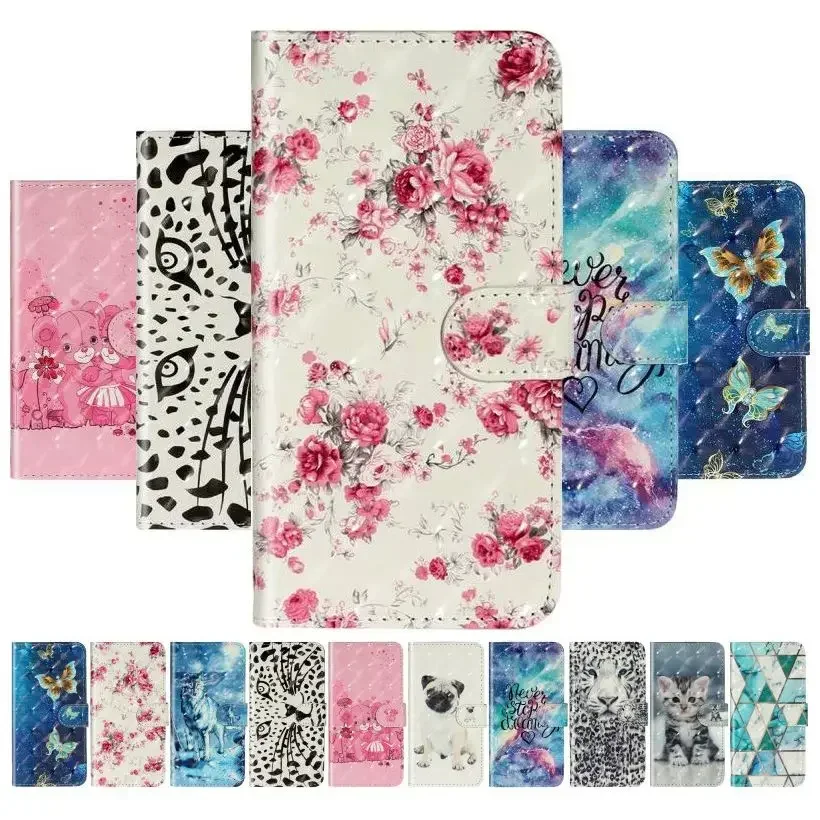 Chic Leather Flip Wallet Case with Card Slots - Cute Design