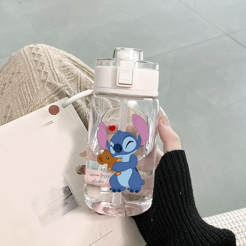 Disney Stitch Plastic Cup Large Capacity Water Bottle Cute Summer