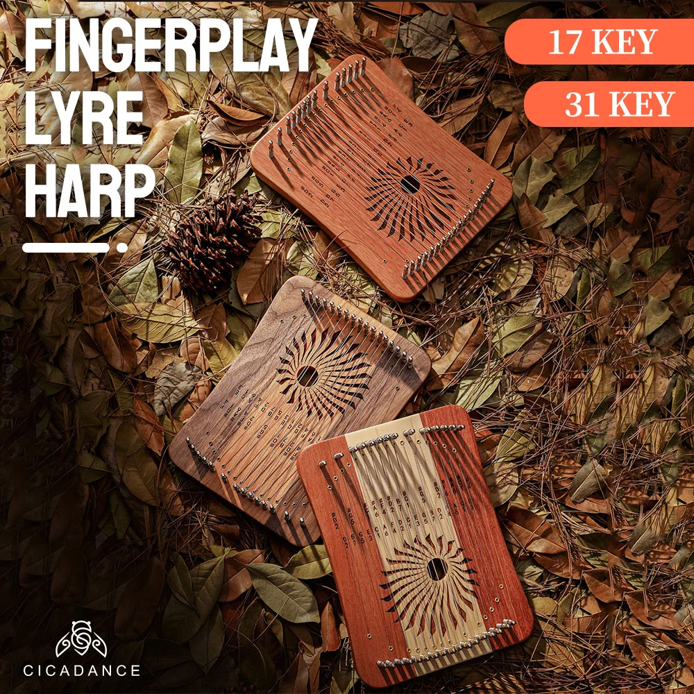 17 String Fingerplay Lyre Harp 31 Strings Chromatic Thumb Piano Lira Musical Instruments Gifts Idea For Professional Beginner