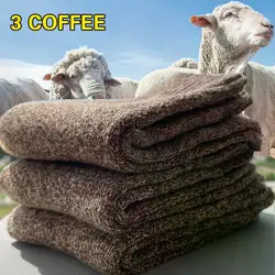 Triple Pack of Men's Merino Wool Winter Slipper Socks - Thick, Warm, and Cozy (3 pairs coffee)
