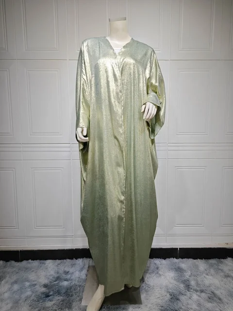 Abayas ouvertes en satin pour femmes musulmanes, kimono de luxe pour Ramadan, Turquie Kebaya Caftan Marocain Abaya Dubai Jalabiya, 2025
