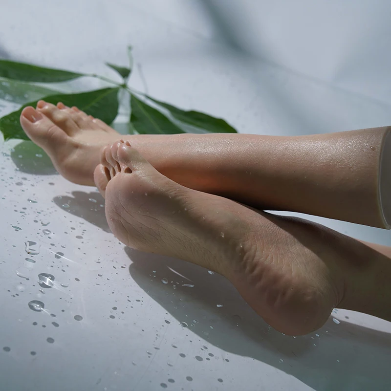 Silicone Female Foot Model Artificial False Nail Practice Mannequin Feet Fetish Shooting Display Props Collecting 1:1 Real Z3725