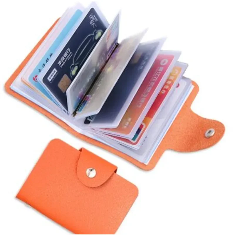 

Business Card Holder Anti-theft ID Credit Card Holder Fashion Women's 24 Cards Slim PU Leather Pocket Case Coin Purse Wallet