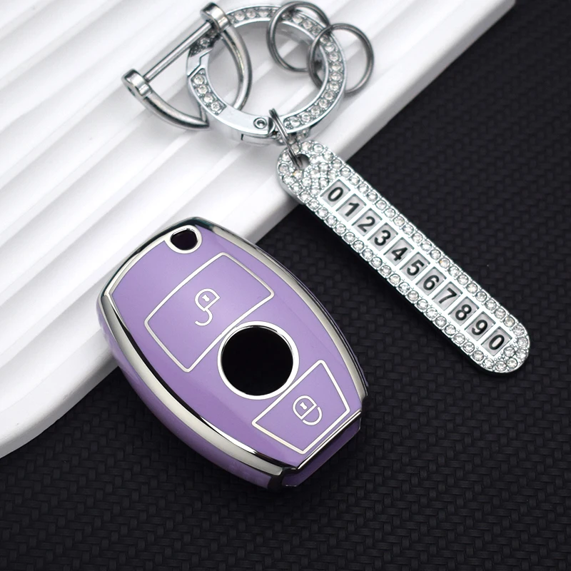 2/3 Buttons Soft TPU Car Remote Key Case Cover Mercedes Benz A B G R Class GLA GLK W176 W204 W251 W463 Shell Fob Accessories key case cover key case car key shell