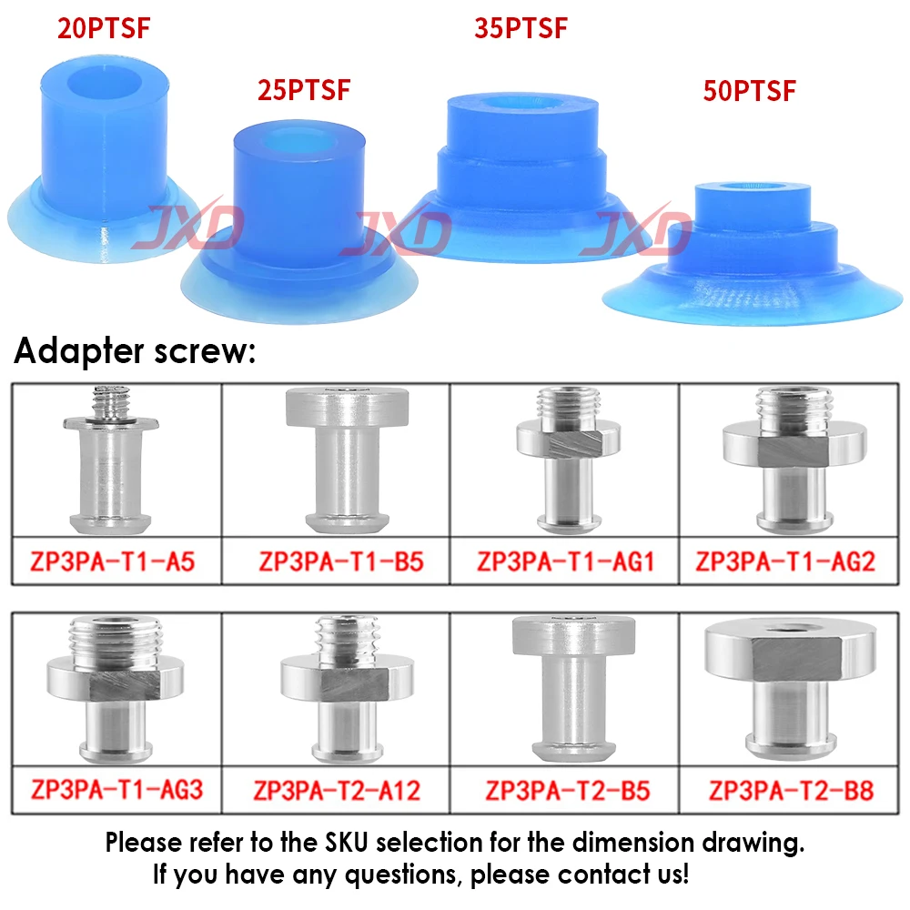 JXD ZP3P-T20/25/35/50PTSFJ/10/20/30/40/50-B5/B01 필름 백용 특수 개봉 흡착컵 피팅 세트