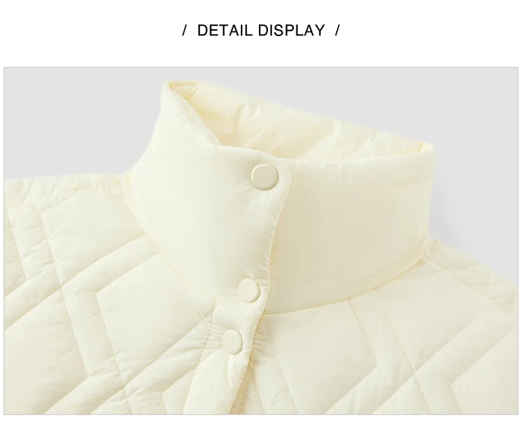 Cotton Clothing Women Stand Collar Loose New Winter Texture Rhombus Cotton Coat Fashion Casual