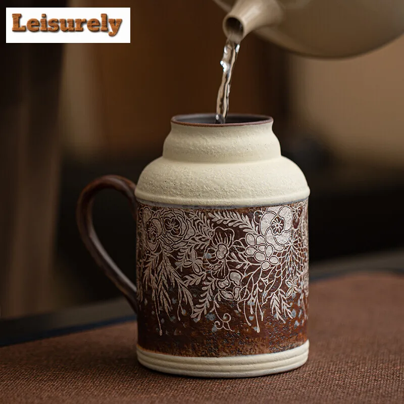 500ml Old Rock Mud Small Warm Pot Blooming Flower Gilded Silver Stew Pot Large Capacity Tea Making Kettle Portabl Travel Teaset