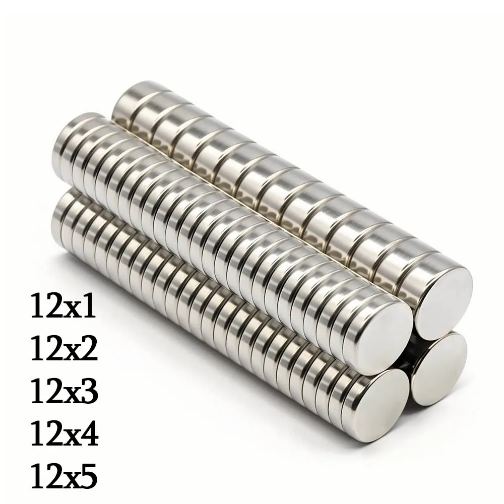 Superstarker runder Neodym-Magnet, leistungsstarke Magnete, N35, kleiner Permanentmagnet, NdfeB-Kühlschrankmagnet, 12 x 1, 12 x 2, 12 x 3, 12 x 5 – Detail 1