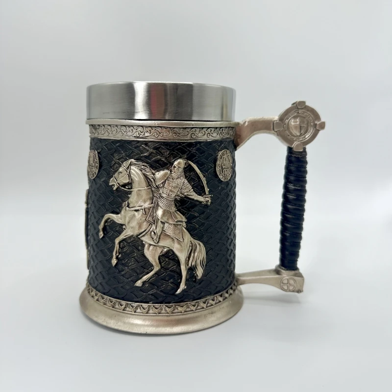 

Кружка для пива из нержавеющей стали с изображением рыцаря викингов, 600 мл