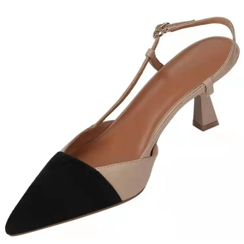 High Heels Summer 2024 New Arrival Fashion Buckle Pointed Heel Sandals Women Comfort Simplicity Stilettos Sandalias De Mujer 2