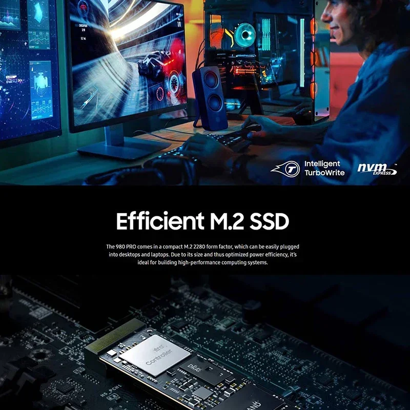 990 PRO SSD ָ Ʈ ̺, PCIe4.0 NVMe ӿ  ϵ ̺, PS5 Ʈ ũž 2024, 4T, 2T, 1TM.2 2280 SSD, 7450 MB/S