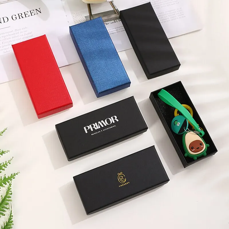 Rectangle Jewelry Black Gift Boxes for Necklace Earrings Bracelets Keychain Accept Dropshipping size 12 * 5 * 2.5cm