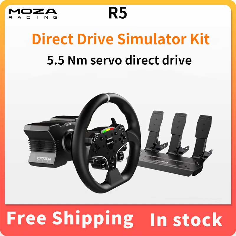 MOZA R5 Racing Simulator Gaming Steering Wheel Servo Direct Drive Base Gaming Steering Wheel Pressure Pedal Equipment