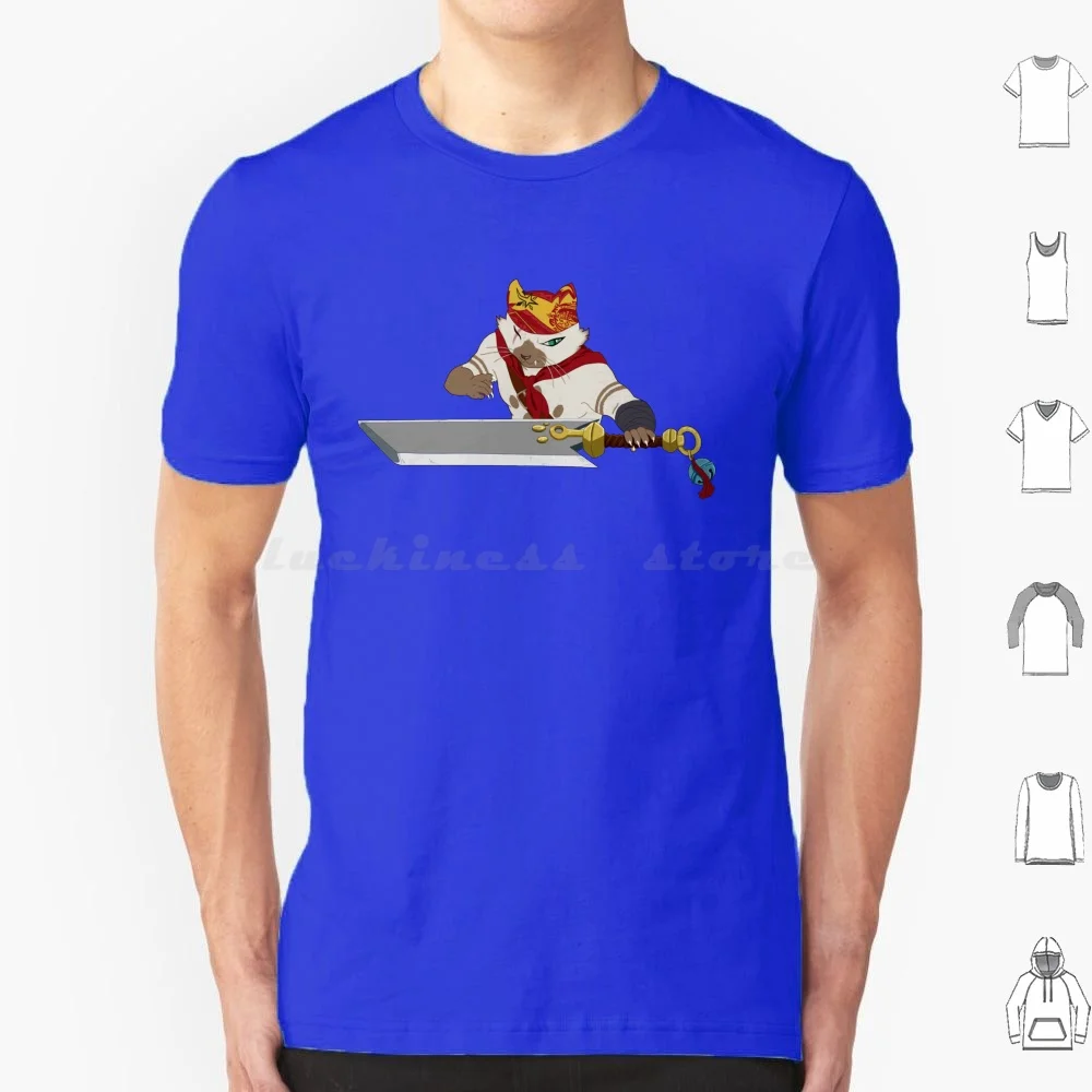 Meowscular Chef T Shirt Big Size 100% Cotone Monster Hunter Cat Chef Meowscular Chef Videogioco
